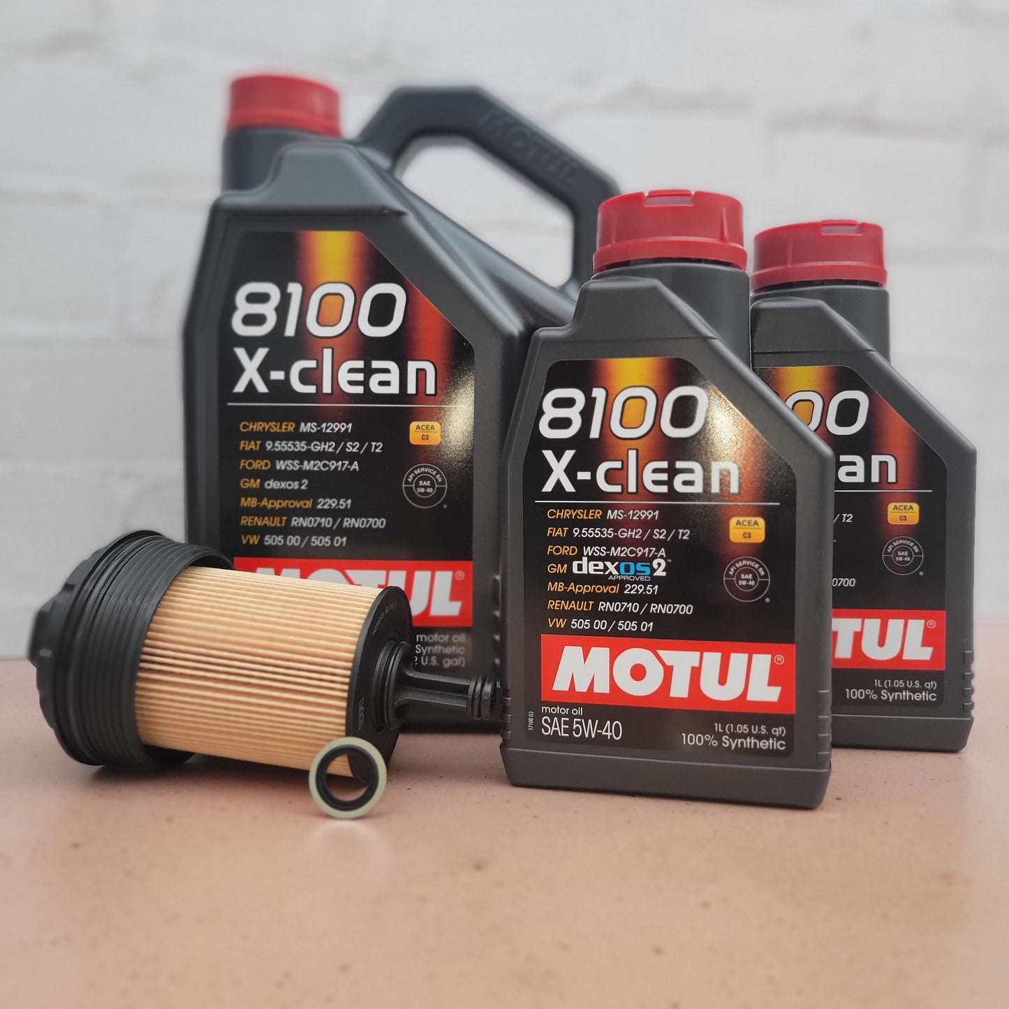 MOTUL 8100 X-CLEAN 5W-40 OIL SERVICE KIT - ALFA ROMEO GIULIA/STELVIO QV *EARLY PRODUCTION*