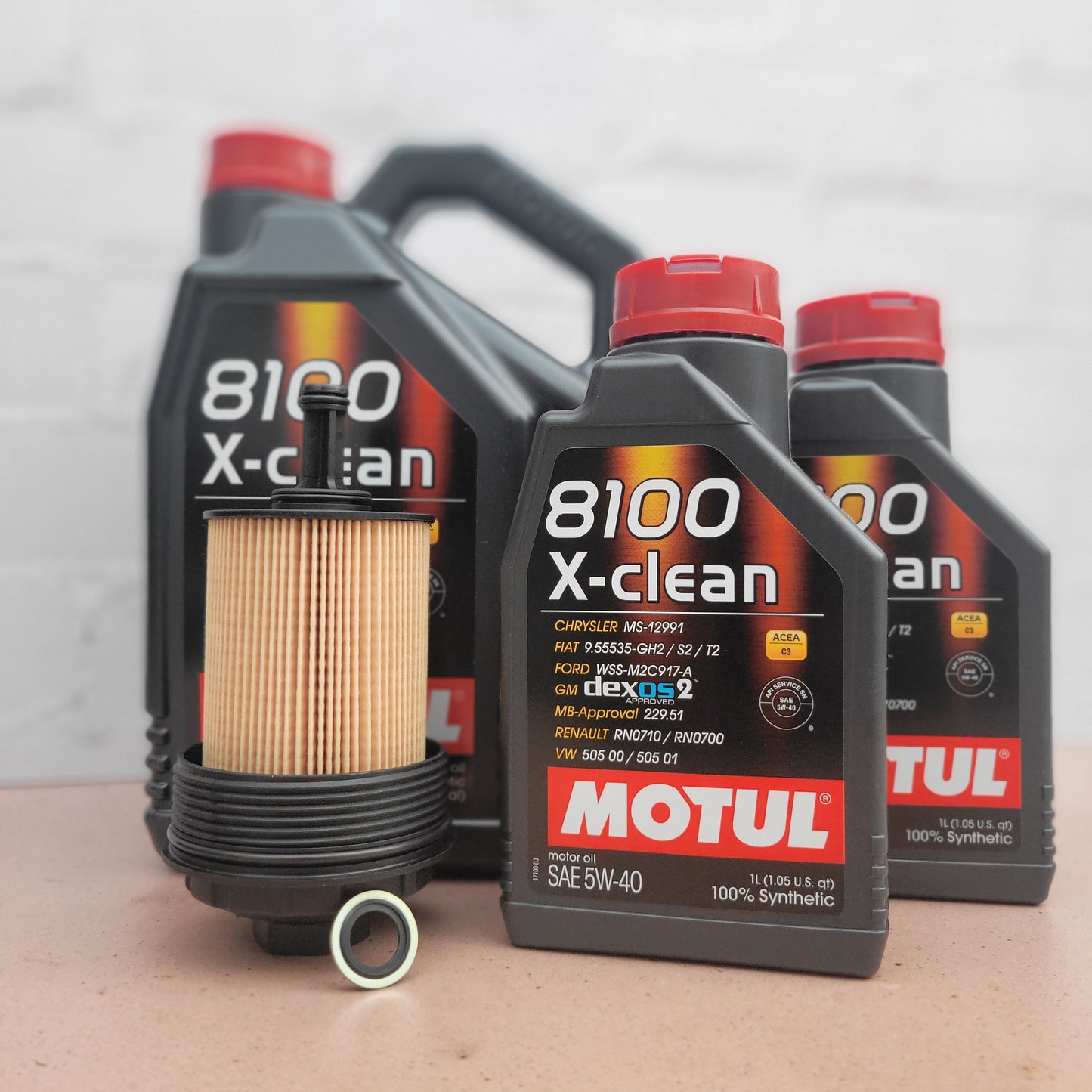 MOTUL 8100 X-CLEAN 5W-40 OIL SERVICE KIT - ALFA ROMEO GIULIA/STELVIO QV *EARLY PRODUCTION*