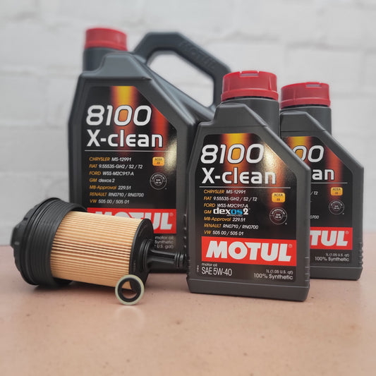 MOTUL 8100 X-CLEAN 5W-40 OIL SERVICE KIT - ALFA ROMEO GIULIA/STELVIO QV *EARLY PRODUCTION*