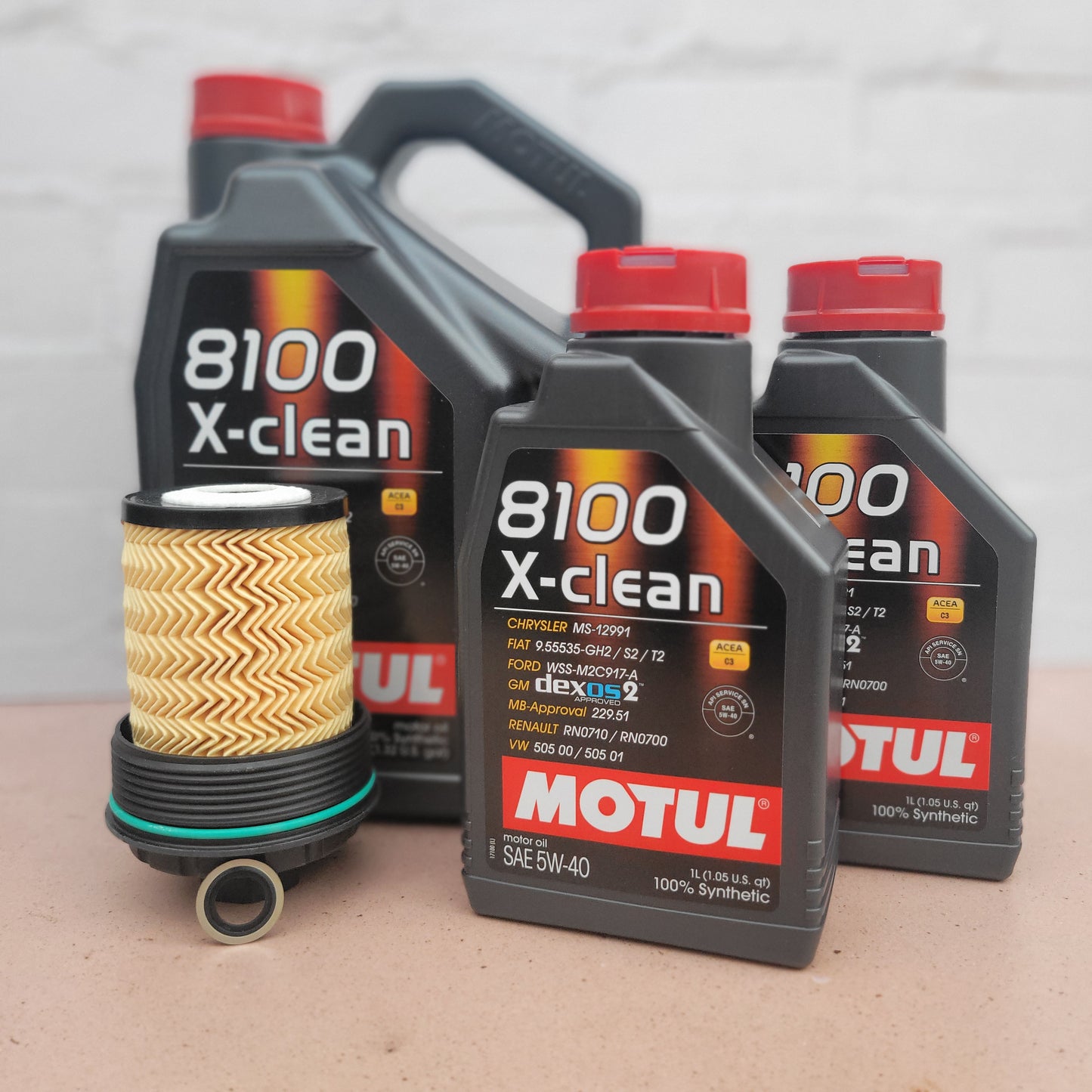 MOTUL 8100 X-CLEAN 5W-40 OIL SERVICE KIT - ALFA ROMEO GIULIA/STELVIO QV *LATE PRODUCTION*