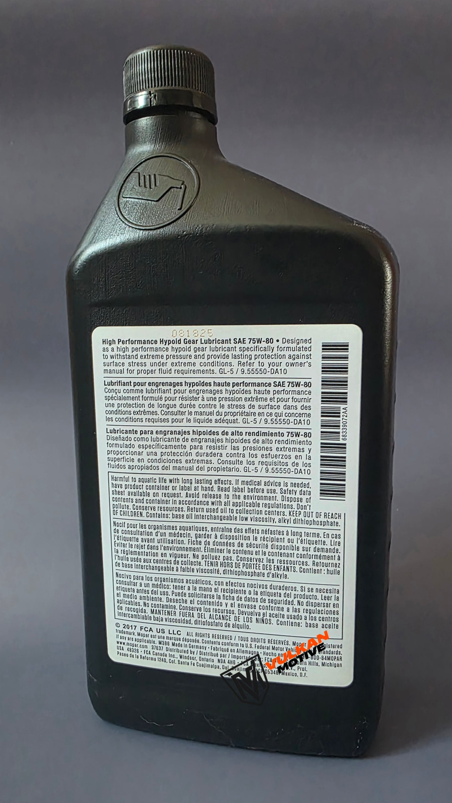 FRONT DIFFERENTIAL FLUID - MOPAR (9.55550-DA10; GL-5; SAE 75W-80)
