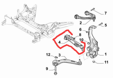 TENSION STRUT ARM/THRUST ARM - ALFA ROMEO GIULIA/STELVIO AWD