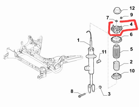 STRUT MOUNT - ALFA ROMEO GIULIA/STELVIO ACTIVE SUSPENSION